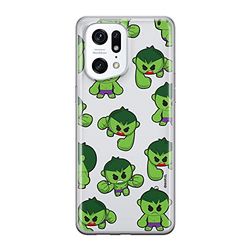 ERT GROUP mobiltelefonfodral för Oppo FIND X5 PRO originalt och officiellt licensierat Marvel mönster Hulk 006 optimalt anpassad till formen på mobiltelefonen, gedeeltelijk transparant