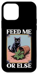 Feed Me Or Else Plante pour Chat Chaton Plantes Amoureux des chats Coque pour iPhone 12 mini
