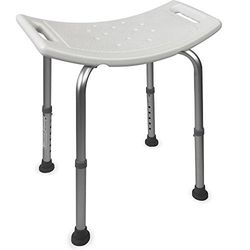 Mobiclinic®, Tabouret de Douche, fabriqué en Aluminium, Hauteur réglable, Tapis antidérapant, Dossier, Accoudoirs, Chaise de Bain, Tabouret Salle de Bain, Modèle San Fermín, Marque européenne