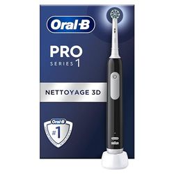 Oral-B Pro Series 1 Brosse à Dents Électrique, Noir, 1 Brossette Nettoyage 3D, Élimine la Plaque Dentaire, 3 Modes de Brossage, Minuteur, 1 Étui De Voyage, Rechargeable