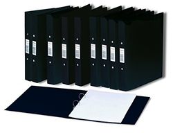 Rexel AZ13422RD - Carpeta de anillas A4, pack de 10 unidades con la columna vertebral de la ventana de entradas, negro