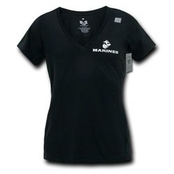 Rapiddominance Femme Marines col en V Tee, Femme, Noir
