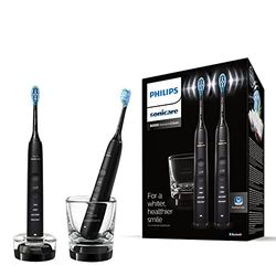 Philips Sonicare DiamondClean 9000 – Lot de 2 brosses à dents électriques connectées pour une meilleure hygiène des dents et des gencives, Noir & Noir (modèle HX9914/54)