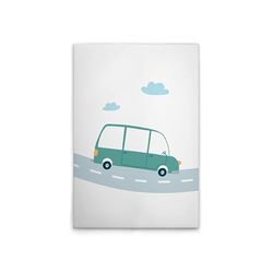 A.S. Création DD132508 Impression sur toile pour chambre d'enfant Motif voitures Blanc/vert 60 x 90 cm