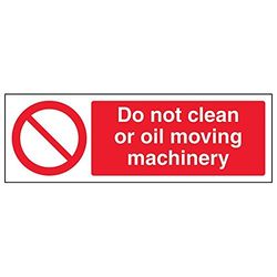VSafety "Do Not Clean Or Oil Moving Machinery" Sign, (Pack van 3)