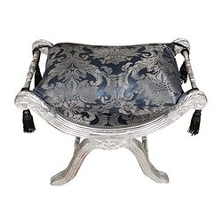Biscottini Reposapiés sofá 75 x 46 x 55 cm | Elegante Banco de Dormitorio de Tela Estilo francés