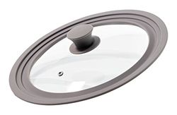 Idelice PR256 851A Universel Couvercle pour Faitout et Poêle Silicone Taupe 29,5 x 29,5 x 5,9 cm