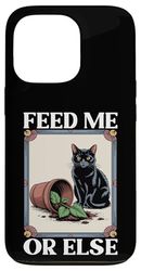 Feed Me Or Else Plante pour Chat Chaton Plantes Amoureux des chats Coque pour iPhone 13 Pro