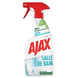 AJAX - Spray - Nettoyant Ménager Multi Surfaces Ajax Salle de Bain - 99% d'Origine Naturelle - Pouvoir Détartrant à 100% - 500ml