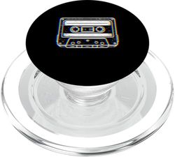 Retro Glitched Vaporwave Cassette Tape Techno Rave Music PopSockets PopGrip for MagSafe
