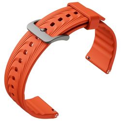 Ticwatch Smartwatch Cinturino di Ricambio 24mm Larghezza Go Wild Fluororubber Orologio Cinturino a Sgancio Rapido per Pro 5/Enduro/Atlas, Falò Arancione