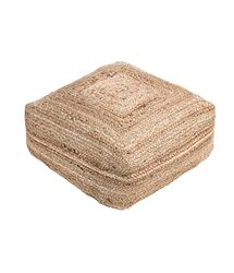 Dehner Pouf Lotta Coussin de siège env. 50 x 20 x 50 cm Jute/Coton/polystyrène Naturel