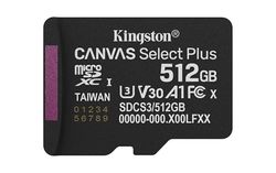 Kingston Canvas Select Plus microSD Memory Card 512GB micSDXC Gen3 150R A1 Single Pack w/o ADP - SDCS3/512GBSP