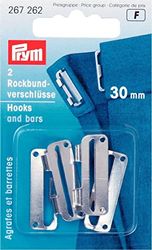 Prym Skirt Hooks, Silver, 30 mm, silberfarbig, 2 Stück