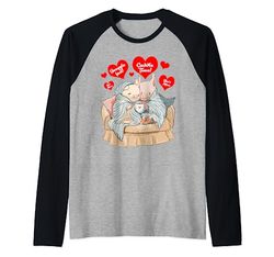 Pigs in a Blanket Matching Valentines Day Pajamas for Couple Raglan Baseball Tee