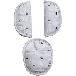 Dooky Universal Pads Light Grey Crowns Protetores de cinto de segurança para porta-bebés e cadeira de carro, verde claro