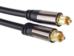 PremiumCord Toslink Optisk ljudkabel – 3 m, ytterdiameter: 6 mm, Toslink Plug-on-kontakt, digital kabel för HiFi-stereosystem soundable TV, HQ-ljud, lödad, färg: svart, silver, guld