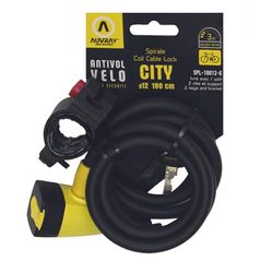 AUVRAY splk180 a UV12 Lucchetto bicicletta, L: 1800 mm – diametro: 12 mm, giallo