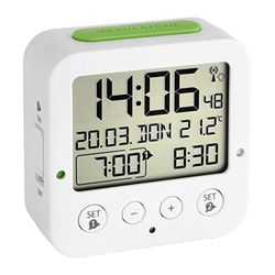 TFA 60.2528.02 - Relógio despertador digital, branco