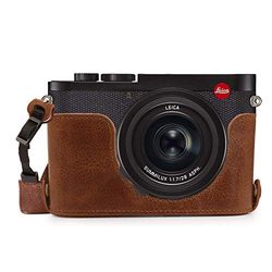 MegaGear MG1719 Ever Ready - Mezza custodia in vera pelle, compatibile con Leica Q2, colore: Marrone