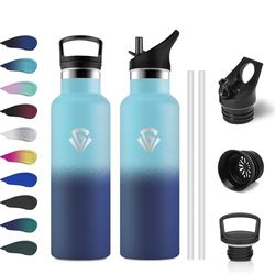 Botella Agua 500ml, Botella Termica Acero Inoxidable, Botella Agua sin BPA, Botella Gym con Doble Pared, Cantimplora Reutilizable para Niños y Adultos, Deporte, Escuela, Oficina, Senderismo y Viajes