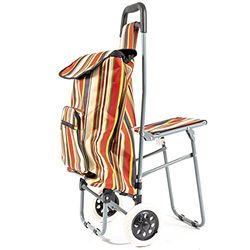 NRS Healthcare Single Wheels Leisure Shopping Trolley with Fold Down Seat