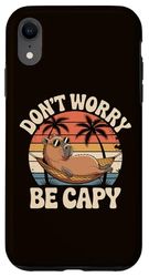 Retro Dont Worry Be Capy Funny Capybara Men Boys Kids Women Case for iPhone XR
