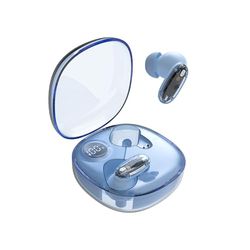 Mars Gaming MHIB2, Auriculares Bluetooth 5.4, Sonido Inmersivo, Diseño Ergonómico Semitransparente y Ultracompacto, 24 Horas Reproducción, Auriculares Inalámbricos con Estuche e Indicador LED, Azul