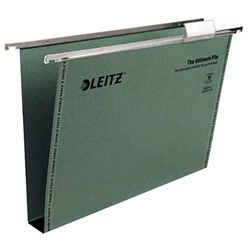 Leitz 17450055 - Juego de 50 carpetas colgantes (con pestañas para etiquetas: 30 mm, con ganchos para colgar), color verde