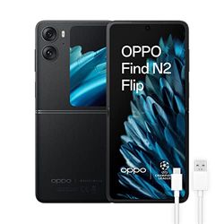 OPPO Find N2 Flip-mobiele telefoon, opvouwbaar, 8 GB + 256 GB, camera 50 + 8 MP, groot extern display, batterij 4300 mAh, snelladen, SuperVOOC 44 W, dual-nano-sim, zwart