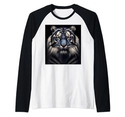 tigre blu opera d'arte amante animali poster per uomini donne bambini Maglia con Maniche Raglan