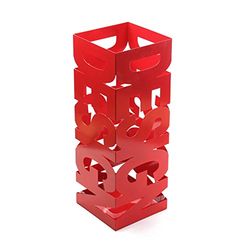 Versa Design guarda-chuvas para entrada, quarto ou hall de entrada, suporte de guarda-chuva moderno, medidas (L x L x An) 52 x 19 x 19 cm, metal, vermelho