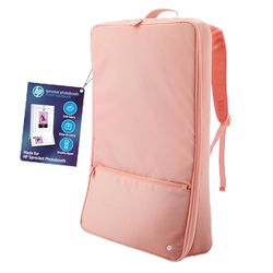 HP Travel Backpack for Sprocket Photobooth – Padded Case with Adjustable Straps & Front Zipper Pocket (Pink)