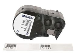 Brady Self-Laminating Polyester Pre-Sized Labels for Label Printer BMP51/BMP53/M511-120 Self Adhesive Printer Labels - Black on White, Transparent (66,68 mm (W) x 25,40 mm (H)) - M5-75-461
