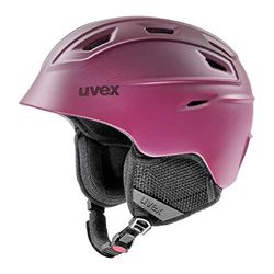 uvex fierce, casco da sci leggero unisex, regolazione individuale delle dimensioni, aerazione ottimizzata, berry matt, 55-59 cm