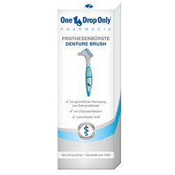 One Drop Only® - Spazzola dentata per protesi/spazzolino da denti affidabile per protesi/denture e spazzolini da denti con manico antiscivolo e 2 spazzolini