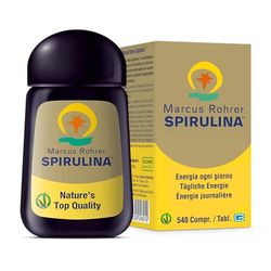 MARCUS ROHRER SPIRULINA delle Hawaii, 540 Compresse, Integratore Alimentare Naturale a base di Alga, Energia e Supporto Immunitario, Pelle e Capelli, Vegan