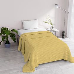 Satin Stripe Couette d'été Jaune, Single