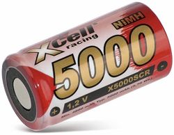 XCell Batteria X5000SCR Sub-C ad alta corrente Flattop (altezza 43,8 mm, ø 22,9 mm, tensione 1,2 V, peso 69 g, 5000 mAh, batteria NI-MH, ricaricabile) 137691