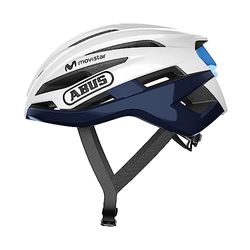 ABUS StormChaser Casco da corsa - Casco da bici aerodinamico per ciclismo professionistico per uomo e donna - Bianco / Blu, Taglia L