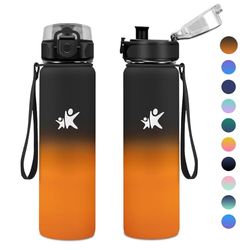 KollyKolla 1 liter thermosfles, herbruikbaar, lekvrij, BPA-vrij, waterfles voor reizen, school, sport, fietsen, kamperen