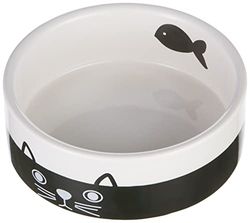 Nobby Keramische schaal voor katten Face zwart/wit, Ø 12,0 x 4,5 cm