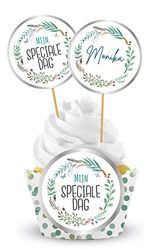 Folat 66956 Cupcake dekorationsset 'Mijn Speciale Dag' - 12 delar