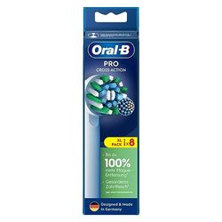 Oral-B Pro CrossAction - Juego de 8 cabezales de cepillo de dientes eléctrico para cepillo de dientes eléctrico con cerdas innovadoras en forma de X, accesorio original para cepillos de dientes Oral-B