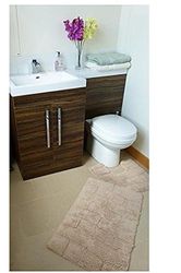 Emma Barclay Waves Pure Cotton Jacquard - Juego de baño (2 Piezas, 50 x 80 cm, 50 x 40 cm), Color Beige