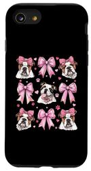 Bulldog Dog Mom Girl Coquette Bow Rosa Custodia per iPhone SE (2020) / 7 / 8