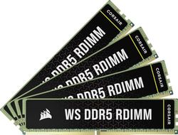 CORSAIR WS DDR5 ECC RDIMM 64GB (4x16GB) 6000MHz CL40 Intel XMP 3.0 Memoria per Workstation - Nero (CMA64GX5M4B6000C40)