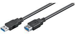 Goobay 93998 USB 3.0 Super Speed Extension Cable, Black, 1.8m Length