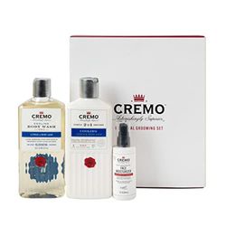 CREMO Essential Grooming Set for Men - Shower Gel , 2-in-1 Shampoo and Conditioner, Face Moisturiser