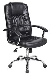 OFFICER PRODUCTS Cyprus 23023361-05 - Sedia da ufficio, ergonomica, girevole, rivestimento in similpelle, con ruote, colore: Nero